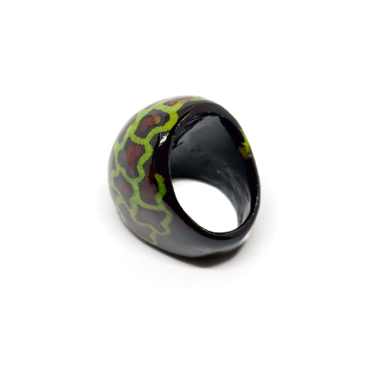 Ring Tagua "Leo" in Grün