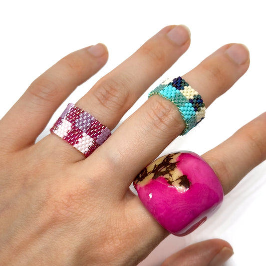 Ring Miyuki-Perlen "Perra" Pink