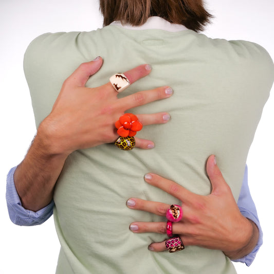 Ring Tagua "Leo" in Gelb