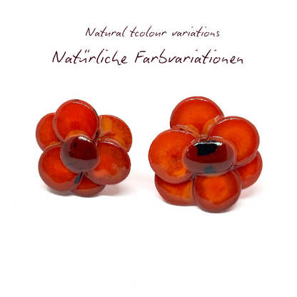 Ring Tagua "Flor" in Orange