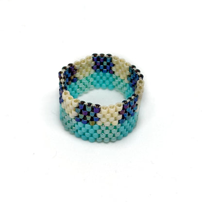 Ring Miyuki Beads "Perra" Blue