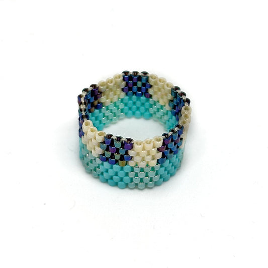 Ring Miyuki-Perlen "Perra" Blau