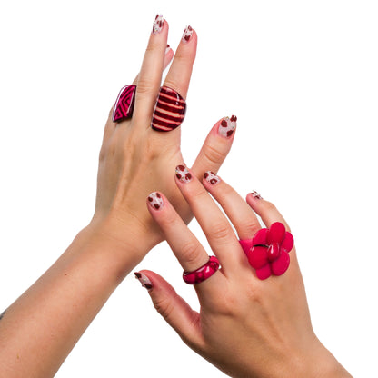 Ring Tagua "Flor" in Pink