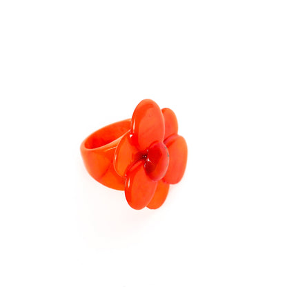Ring Tagua "Flor" in Orange