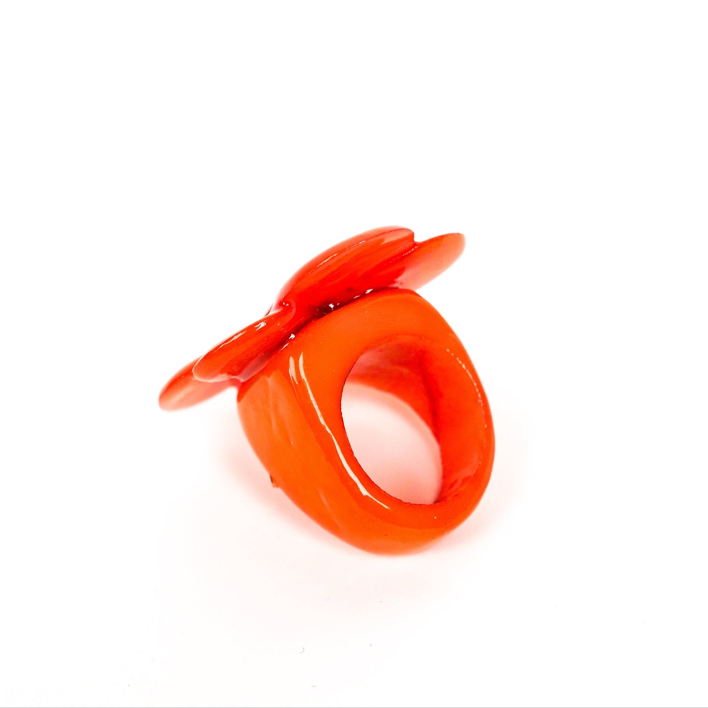 Ring Tagua "Flor" in Orange