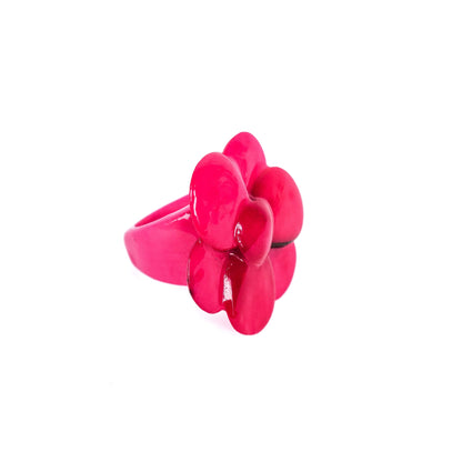 Ring Tagua "Flor" in Pink