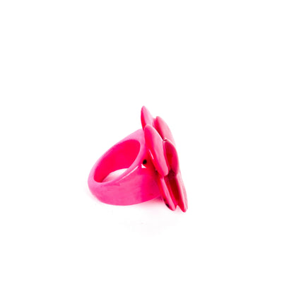 Ring Tagua "Flor" in Pink