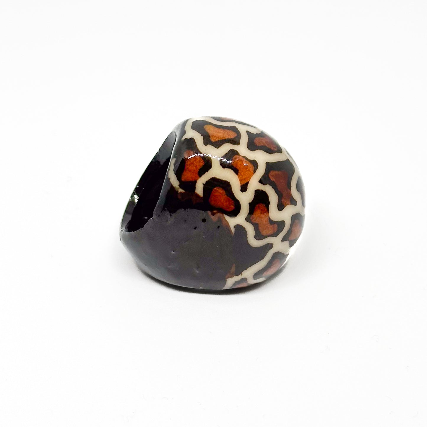 Ring Tagua "Leo" in Weiss